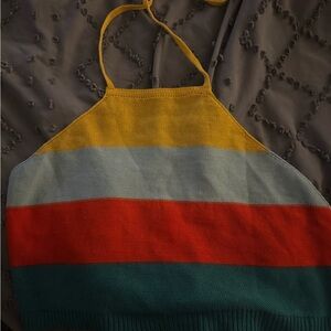 Colorful Striped Crop Top